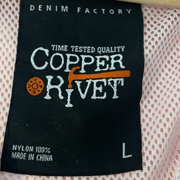 NEW Copper Rivet Denim Factory Half Zip Hooded Multicolored Windbreaker, Large - Picture 10 of 10
